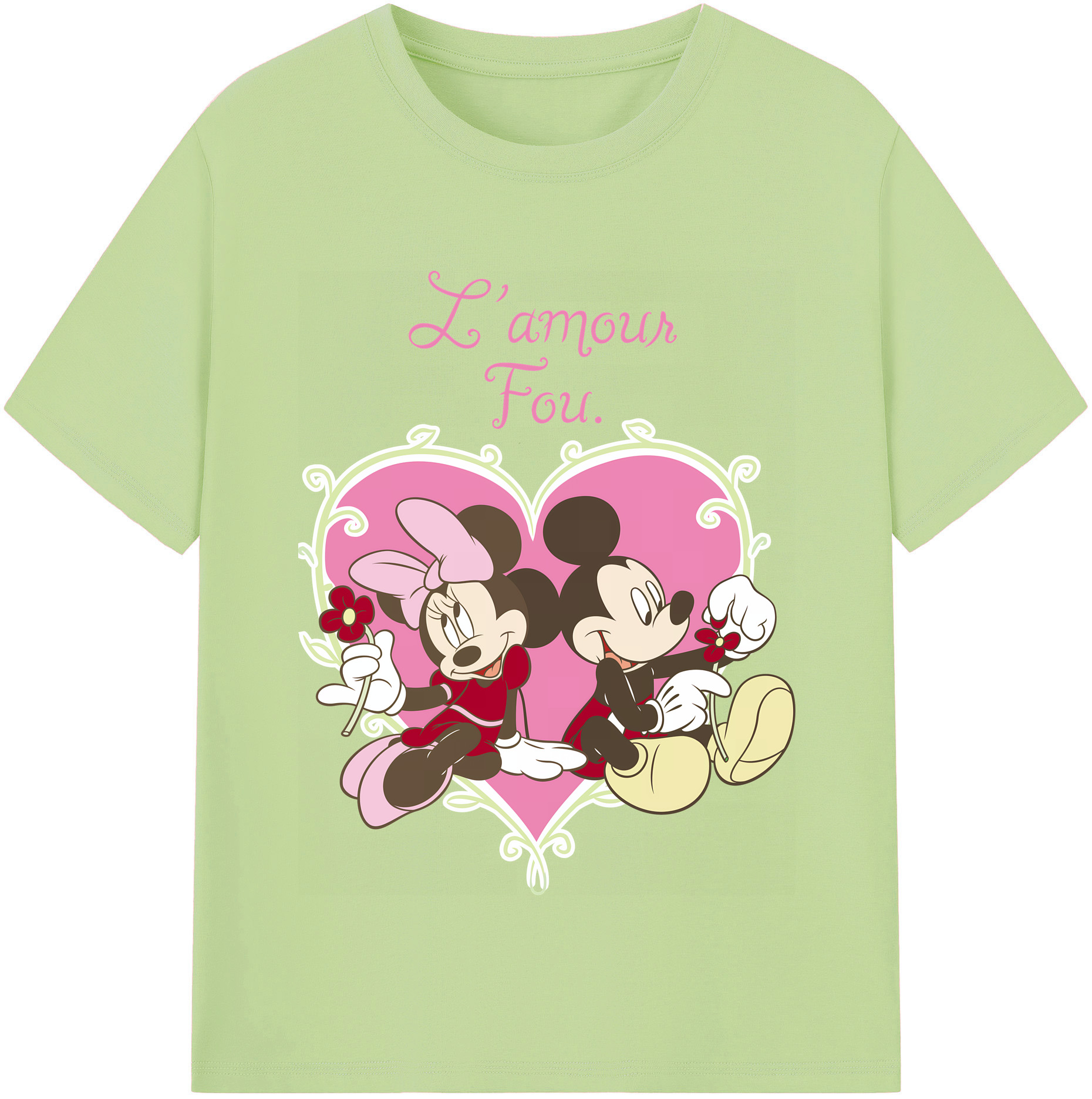 （画像用） ミッキーマウス Mickey Mouse 綿100％半袖Tシャツ（フロントプリント）